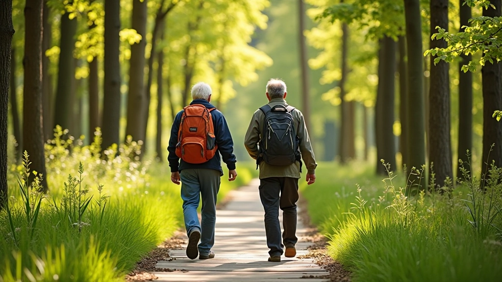 Seniori pastaiga pa mežu taku Tērvetes dabas parkā